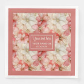 Blush Pink Floral Napkin Elegant Wedding Tableware Servet (Voorkant)