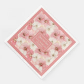Blush Pink Floral Napkins Elegant Wedding Gift Servet (Hoek)
