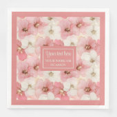 Blush Pink Floral Napkins Elegant Wedding Gift Servet (Voorkant)