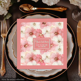 Blush Pink Floral Napkins Elegant Wedding Gift Servet