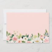 Blush Pink Floral Navy Blue Modern Geometric Foto Save The Date (Achterkant)