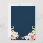 Blush Pink Floral Navy Geometric Save the Date (Achterkant)