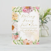 Blush Pink Floral Niets Fancy Gewoon Liefde Kaart (Staand voorkant)
