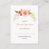 Blush Pink Floral No Wrap Douche aanvraag label 36 Informatiekaartje (Achterkant)