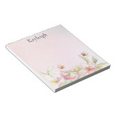 Blush Pink Floral Notitieblok (Schuin)
