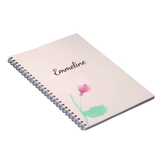 Blush Pink Floral Notitieboek (Rechterzijde)
