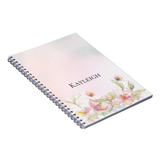  Blush Pink Floral Notitieboek (Rechterzijde)