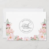 Blush Pink Floral Online Virtual Wedding Kaart (Achterkant)