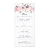 Blush Pink Floral op White Wedding | Menu (Voorkant)