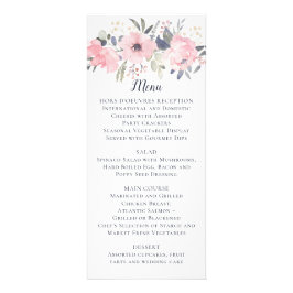 Blush Pink Floral op White Wedding | Menu