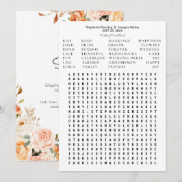 Blush Pink Floral opslaan Datum Word Zoeken in Wor Kaart