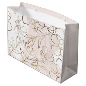 Blush Pink Floral Paper Bag Groot Cadeauzakje (Achterkant Gekanteld)