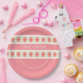 Blush Pink Floral Papieren Bordje (Feest)