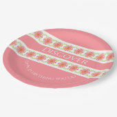 Blush Pink Floral Papieren Bordje (Gekanteld)