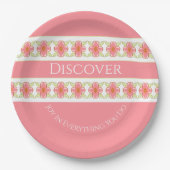 Blush Pink Floral Papieren Bordje (Voorkant)