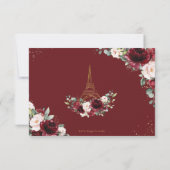 Blush Pink Floral Paris Eiffel Quinceañera QR  RSVP Kaartje (Achterkant)