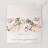 Blush Pink Floral Party Place Card Plaatskaartje (Buitenkant ongevouwen)