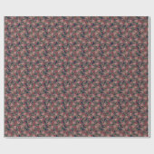 Blush Pink Floral Pattern on Burgundy Background Cadeaupapier (Vlak)