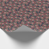 Blush Pink Floral Pattern on Burgundy Background Cadeaupapier (Hoek)