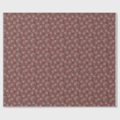 Blush Pink Floral Pattern on Burgundy Background W Cadeaupapier (Vlak)