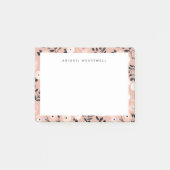 Blush Pink Floral Pattern Voeg Jouw naam toe Post-it® Notes (Voorkant)