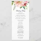 Blush Pink Floral Peony huwelijksceremonie program Programmakaart (Achterkant)
