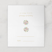 Blush Pink Floral Personalized Weddenschap Plaatskaartje (Buitenkant ongevouwen)