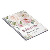 Blush Pink Floral Personalized Wedding Planner Notitieboek (Rechterzijde)