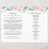 Blush Pink Floral Photo Funeral Full Programme (Achterkant)