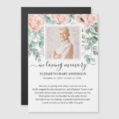 Blush Pink Floral Photo Funeral Prayer Card (Voorkant / Achterkant)