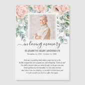 Blush Pink Floral Photo Funeral Prayer Card (Voorkant)