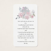 Blush Pink Floral Photo Funeral Prayer Card Visitekaartje (Achterkant)