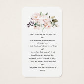 Blush Pink Floral Photo Funeral Prayer Card Visitekaartje (Achterkant)