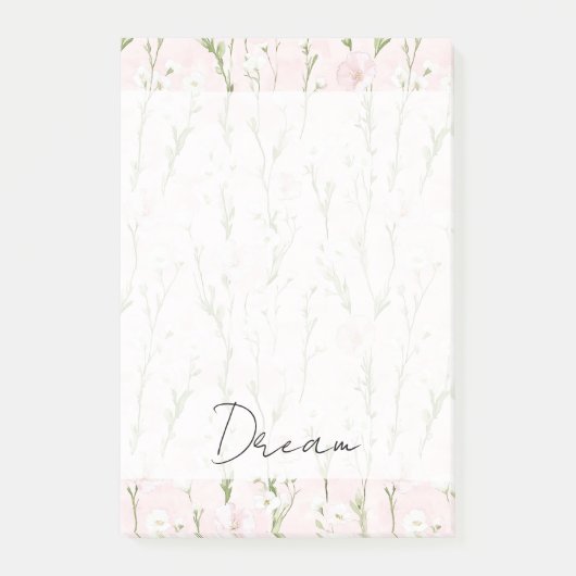Blush Pink Floral Post-it® Notes (Voorkant)