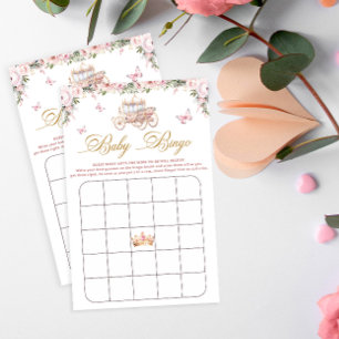 Blush Pink Floral Princess Baby shower Bingogame
