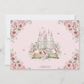 Blush Pink Floral Princess Castle Storybook Foto Kaart (Achterkant)