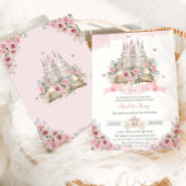 Blush Pink Floral Princess Castle Storybook Kaart