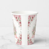 Blush Pink Floral Princess Castle Verhalenboek Papieren Bekers (Rechts)