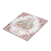 Blush Pink Floral Princess Castle Verhalenboek Tegeltje (Zijkant)
