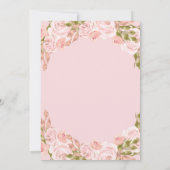 Blush Pink Floral Princess Gold Arch Quinceanera Aankondiging (Achterkant)