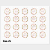 Blush Pink Floral Princess Gold Arch Quinceanera Ronde Sticker (Vel)