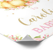 Blush Pink Floral Pumpkin Baby shower Welkomstteke Poster (Hoek)