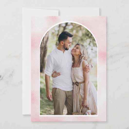 Blush Pink Floral Pumpkin Navy Blue Photo Wedding Save The Date (Achterkant)