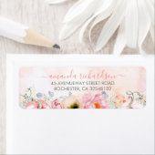 Blush Pink Floral Pumpkins Elegant Herfst Party Etiket (Insitu)