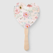 Blush Pink Floral Pumpkins Herfst Party Menu Handwaaier (Achterkant)