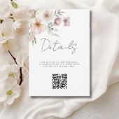 Blush Pink Floral QR Code Bruiloftsdetail Behuizin