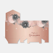 Blush Pink Floral Quinceanera Bedankdoosjes (Uitgevouwen)