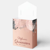 Blush Pink Floral Quinceanera Bedankdoosjes (Geopend)