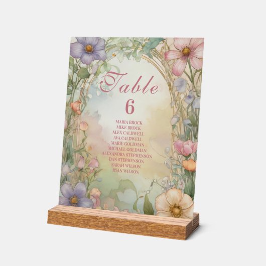 Blush Pink Floral Quinceanera Celebration Acryl Bord (Hoek)