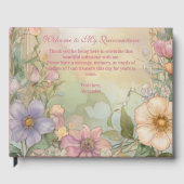 Blush Pink Floral Quinceanera Celebration Gastenboek (Voorkant)